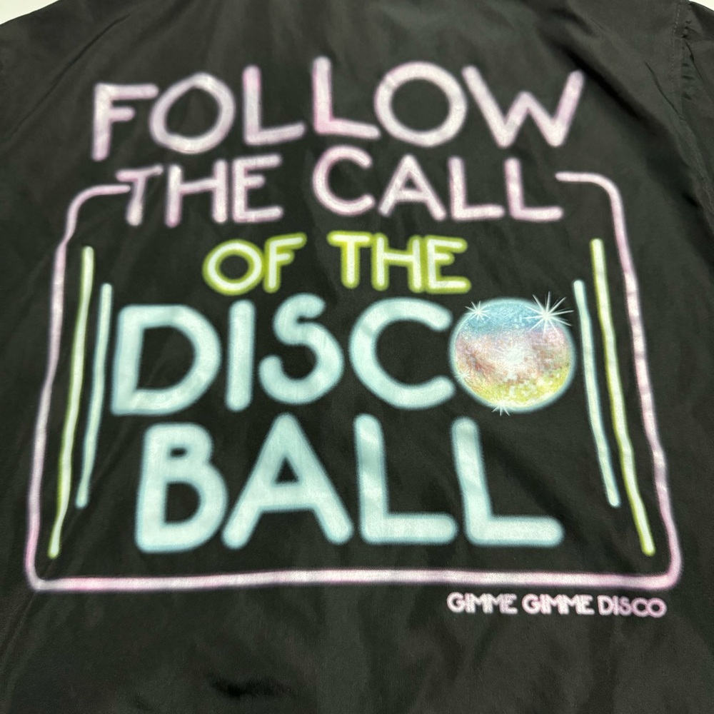 Follow The Call Of The Disco Ball Black Lightweight Bomber Jacket Unisex: Small